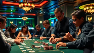 Experience the excitement at a Blackjack Casino with players engaged in thrilling gameplay.