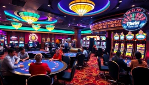 Experience the excitement of gaming at 13win casino with vibrant tables and players.