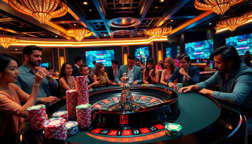 Hello88 betting chips piled at a luxurious casino table, reflecting strategic wins in online gambling.