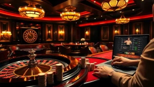 Experience the thrill of 5Z7779 gaming with vibrant casino visuals and focused players.