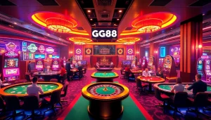 Experience the excitement of betting at GG88 with vibrant casino games and luxurious ambiance.