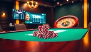Experience high-stakes action at 789bet with a luxurious poker table and roulette.