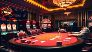 Experience thrilling games at god345.net with vibrant poker chips and a luxurious casino atmosphere.