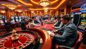 Experience the excitement of XX88 with enthusiastic players enjoying various casino games and vibrant visuals.