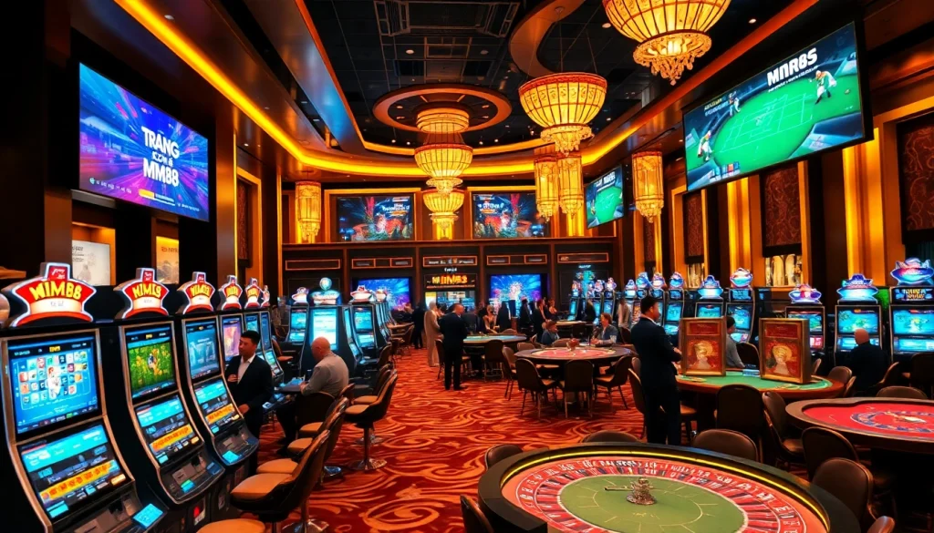 Experience the thrill of live betting at Trang chủ MM88 with glamorous casino elements and modern interfaces.