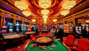 Experience luxury gaming at king888.black with vibrant casino visuals filled with excitement.