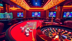 Experience high-stakes gaming at Do666 with a vibrant casino scene featuring a bustling gaming table.