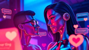 Engaging in sex AI chat with stylish virtual avatars in a digital conversation.