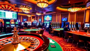 Winning strategies at https://may88us.com/ showcased in a vibrant casino scene with players engaged in action.