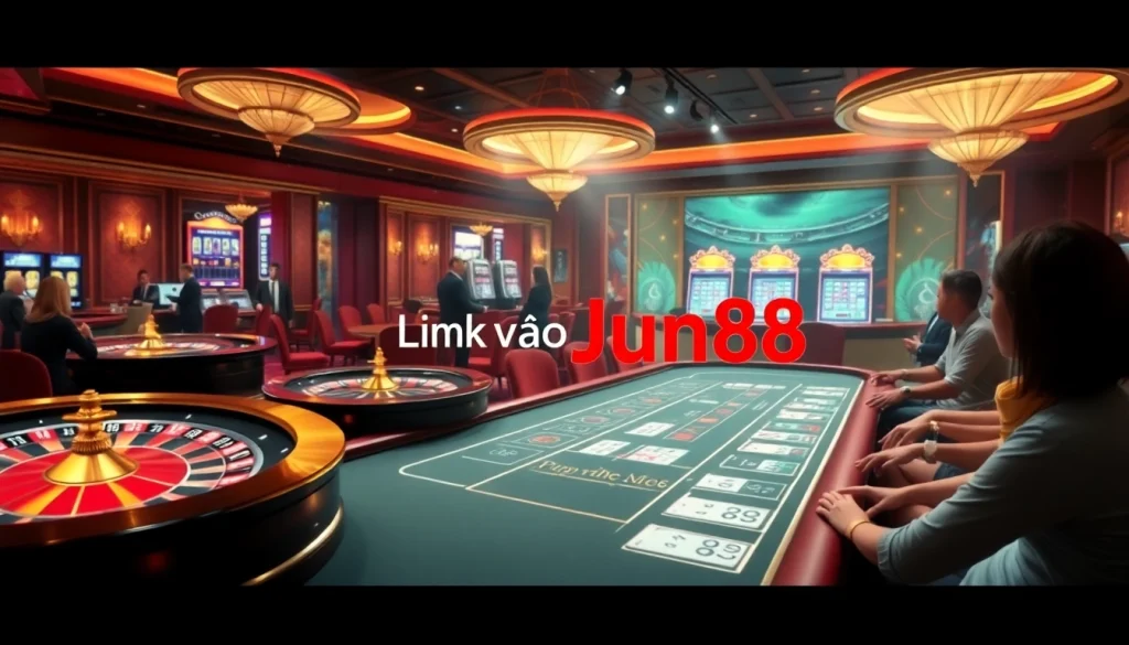 Experience the excitement of gambling with Link vào Jun88 at luxurious casino tables and vibrant slot machines.