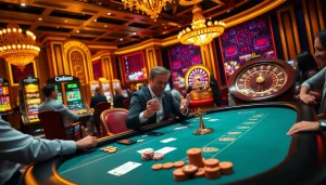 Engaging poker game scene at https://mk8th.net/ with vibrant casino atmosphere and live betting excitement.