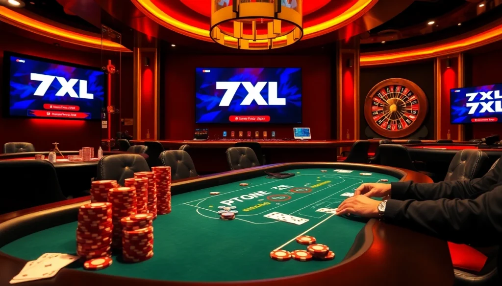 תחווה את הריגוש של 7xl להורדה בסצנת פוקר מקוונת מרתקת עם צ'יפים צבעוניים ואווירה תוססת.