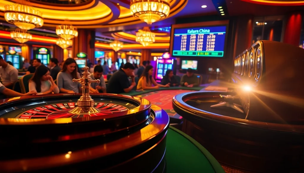 Experience the thrill of keluaran china with vibrant poker tables and a sparkling roulette wheel.