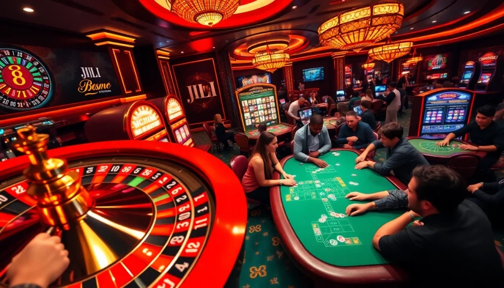 Experience the excitement at JILI with vibrant slot machines and immersive poker tables.