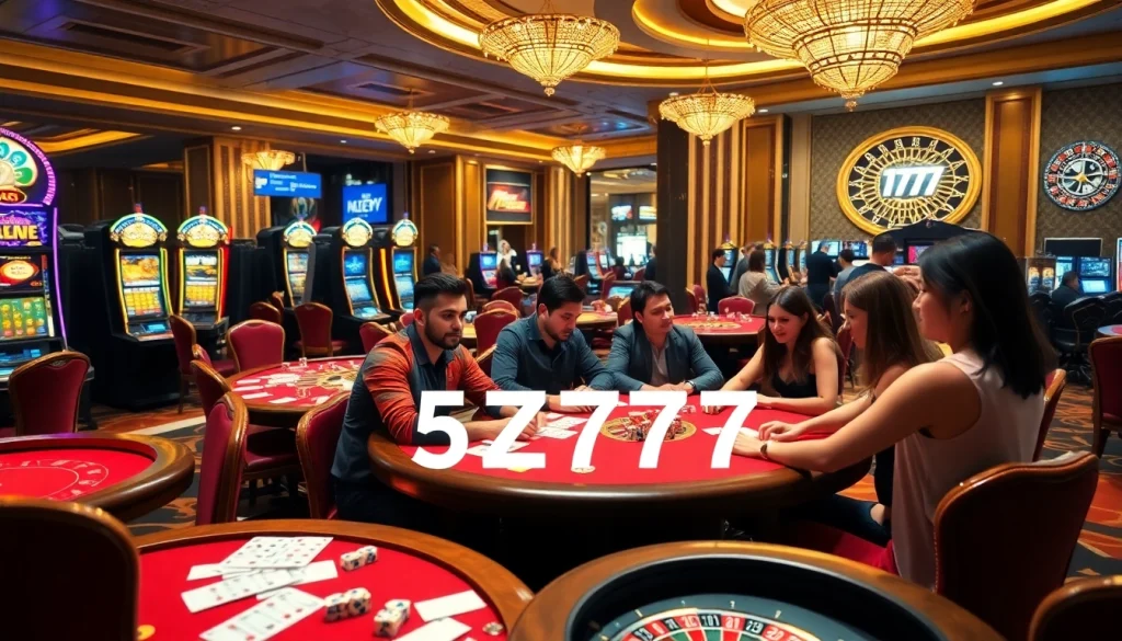 Players enjoying exciting casino games featuring the keyword 5Z777 in a vibrant gaming atmosphere.