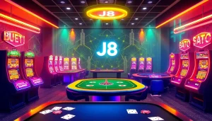 Experience the excitement at J8 with vibrant casino games and eye-catching interfaces.