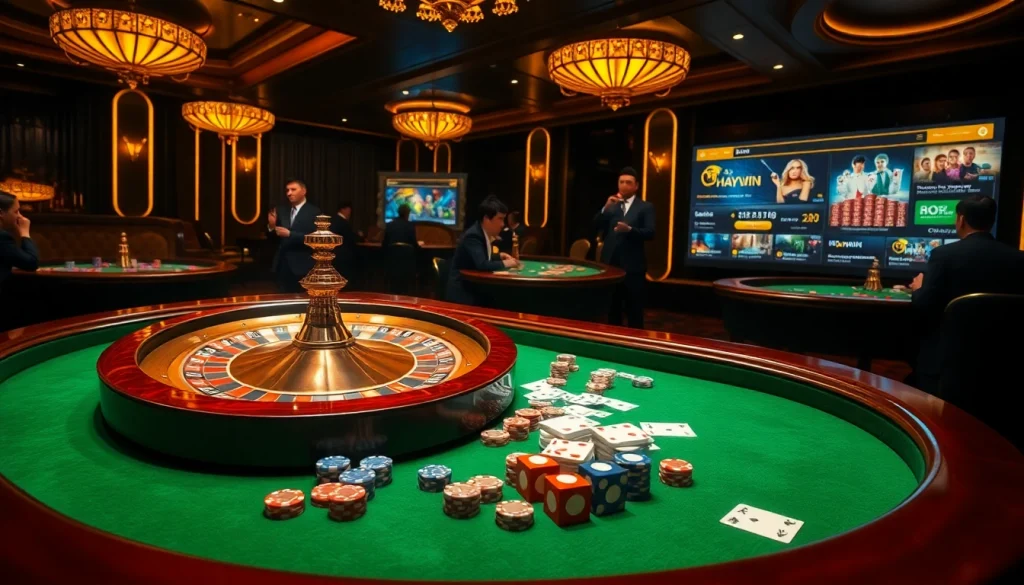 Experience luxury and excitement at the haywin casino with roulette, chips, and vibrant games.
