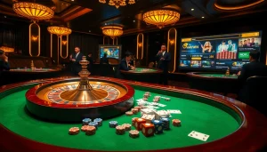 Experience luxury and excitement at the haywin casino with roulette, chips, and vibrant games.
