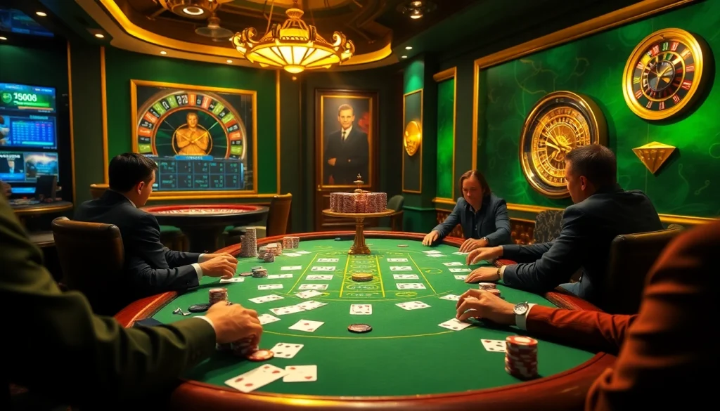 The hidden wiki plays a role in revealing secrets of gambling, showcasing poker action with chips and cards in a vibrant casino.