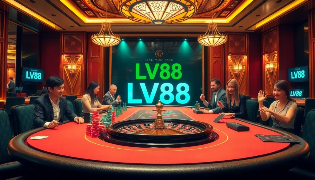 Experience the excitement of LV88 with vibrant casino gaming tables and thrilling betting action.