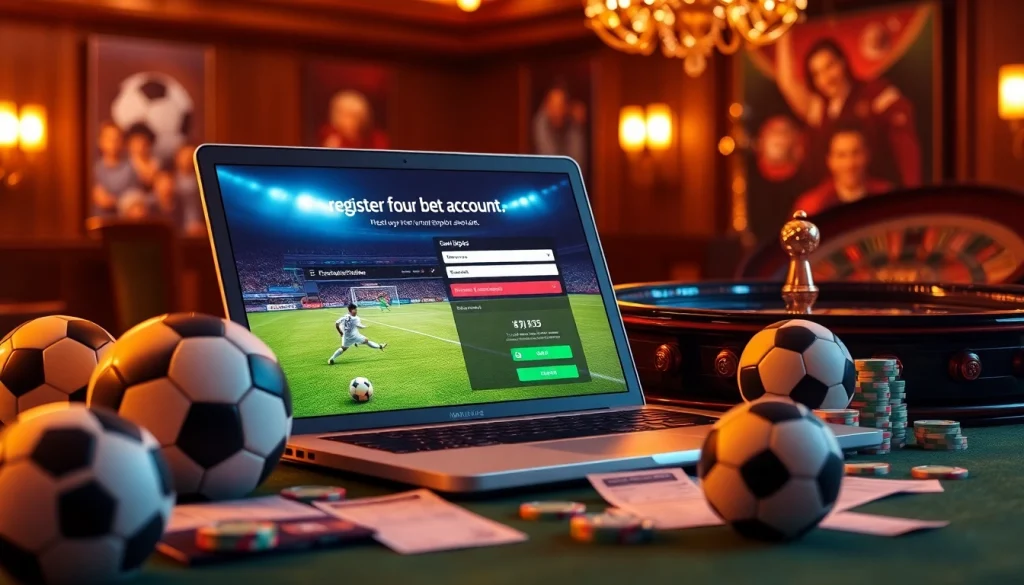 Register safely for สมัครแทงบอล in an exciting online betting environment featuring vibrant graphics and betting slips.