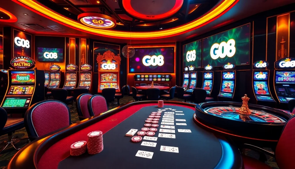 Experience the thrilling atmosphere of GO 88 as players engage with vibrant casino games and betting action.