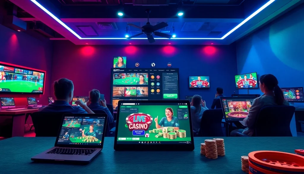 Experience the excitement of online gaming with EA77's diverse betting options featured in a vibrant, user-friendly interface.