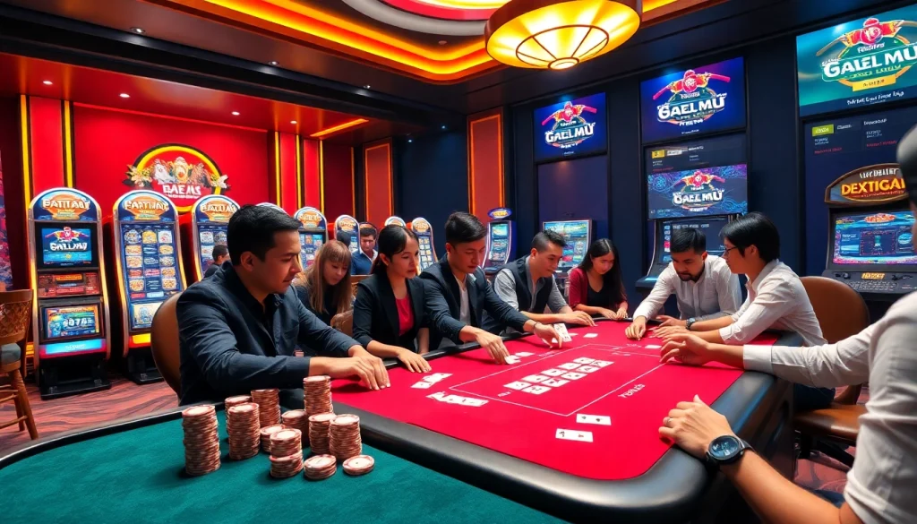 Phtaya players strategizing at a vibrant online casino table, showcasing excitement and engagement in gameplay.