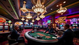 Experience the thrill of a vibrant casino setting at https://hitclub.care/ with lively gaming tables and players.