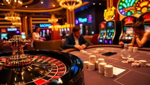 Experience a dynamic casino atmosphere with S8 mobile gaming integration and vibrant gambling excitement.
