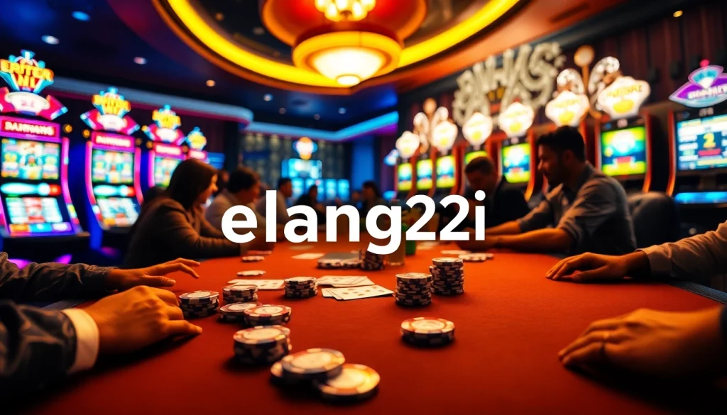 Players strategizing at a poker table in a luxury casino environment showcasing elang212 gaming excitement.