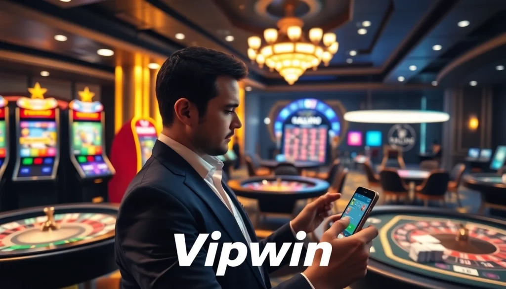 Engaging casino experience with slot machines and cards at Vipwin.