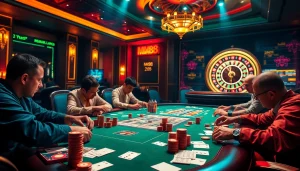 Experience the thrill of winning at MM88 with a dynamic poker game scene featuring vibrant chips and cards.