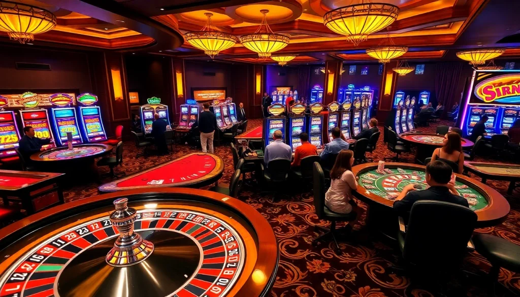 Experience the thrilling vibe of gambling at apiraja88 with vibrant casino tables and players.