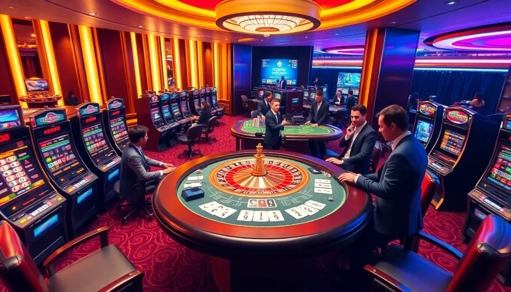 Experience thrilling gaming at GG88 Com with vivid casino visuals featuring a lively atmosphere.