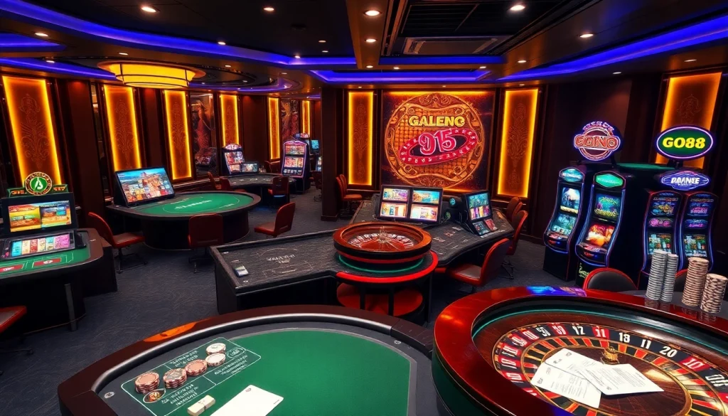 Experience the excitement of GO88's vibrant casino interface featuring thrilling games and luxury.