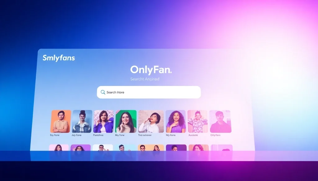 OnlyFans Search interface showcasing diverse creators with advanced filters and vibrant colors for user engagement