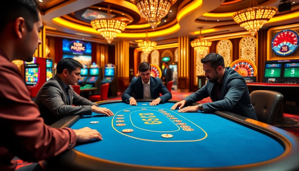 Engage in a thrilling poker game at 98win's luxurious online casino environment.