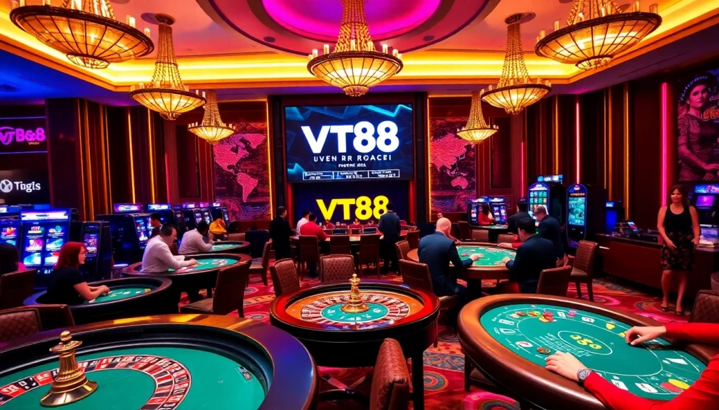 Engaged players enjoying a thrilling gaming experience at Vt88 nhà cái casino.