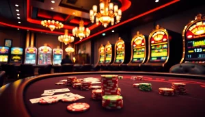 Experience the thrill of eejl88888 com with vibrant casino visuals featuring poker chips and roulette.