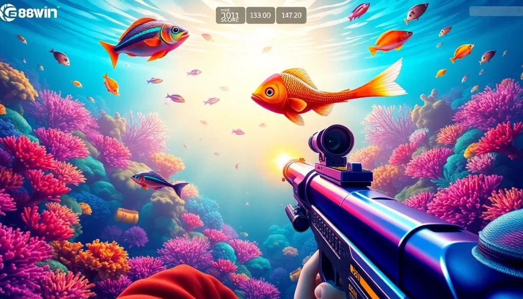 Bắn cá 68win immersive gameplay, targeting colorful sea creatures for exciting rewards.