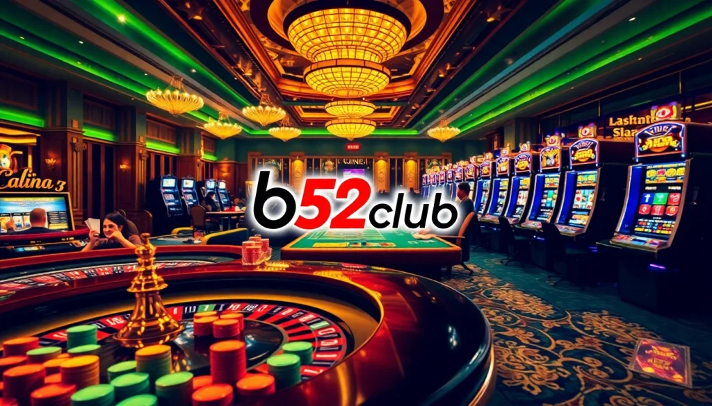B52club offers thrilling gaming experiences with roulette, poker, and slot machines in a luxury casino environment.
