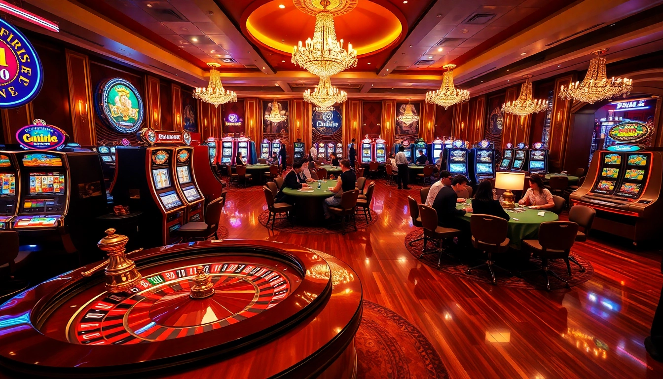 Experience thrilling gameplay at 88I with luxurious casino atmosphere and vibrant gambling tables.